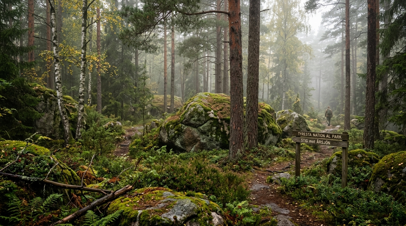 Atmospheric Nordic forest in Sweden